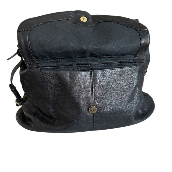 Zara Black Soft Leather Slouchy Oversized Shoulder Hobo Bag Y2K - Picture 2 of 11